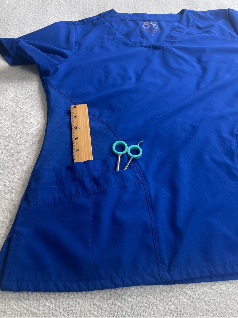 Barco Uniforms V-Neck Scrub Top - Royal Blue Size Medium ~ Medical Staff - Picture 6 of 10